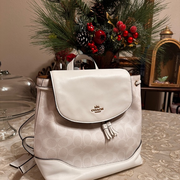 Coach Cream Backpack with Gold Accents main image 10